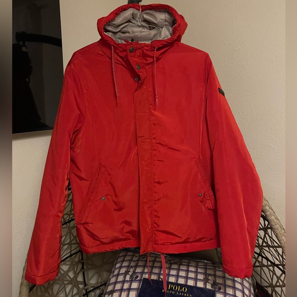 Armani Exchange Red Windbreaker/Zip-Up Jacket